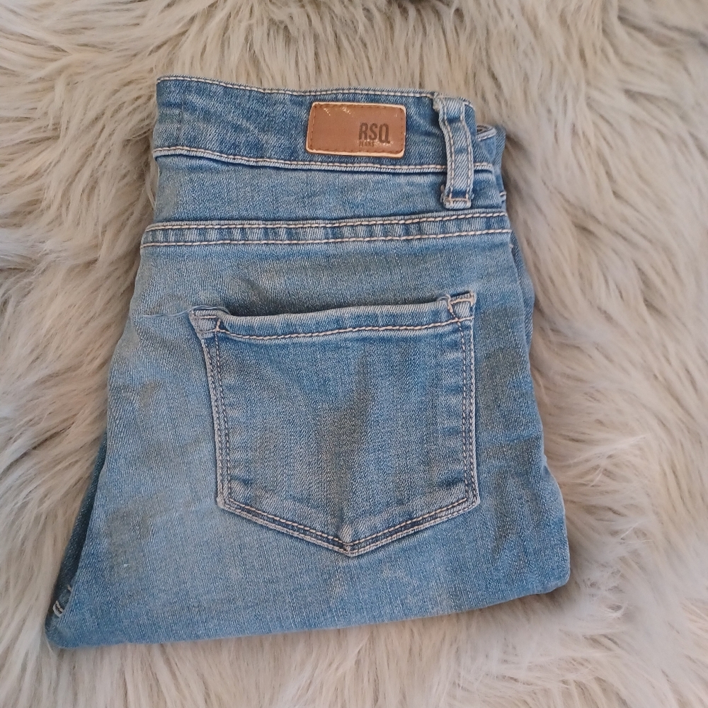 RSQ Blue Denim Melrose Cuff Ankle Jeans Size 10 - Picture 6 of 7
